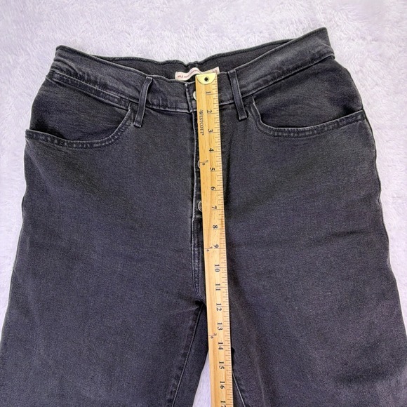 Levi's Jeans Womens 30 Black Mile High Cropped Wide Leg Button Fly High Rise - Picture 7 of 9